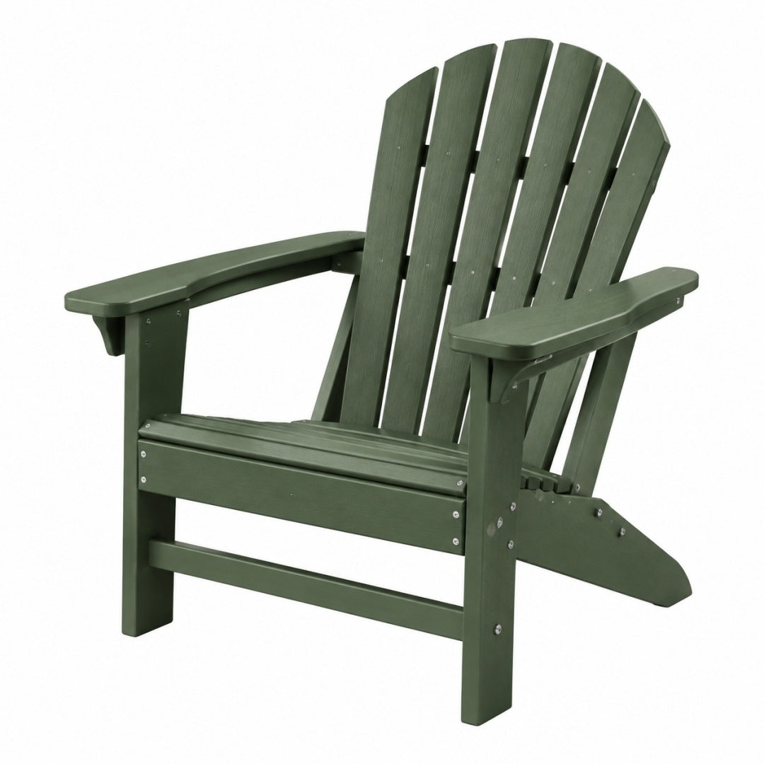 Fotel ogrodowy Adirondack 83 × 79 × 98 cm z tworzywa sztucznego zielony z podłokietnikami