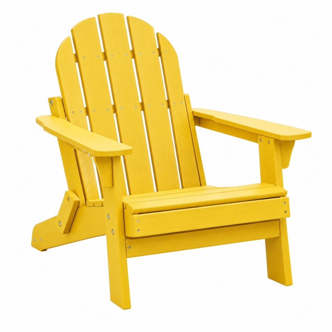 Krzesło ogrodowe Adirondack 83 x 92 x 98 cm drewniane żółte z podłokietnikami