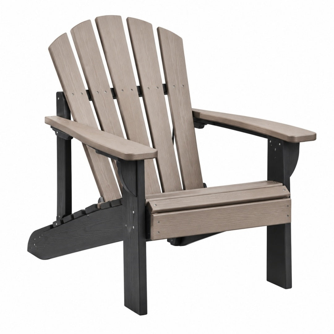 Fotel ogrodowy Adirondack 83 x 78 x 98 cm z tworzywa sztucznego taupe/antracyt regulowany