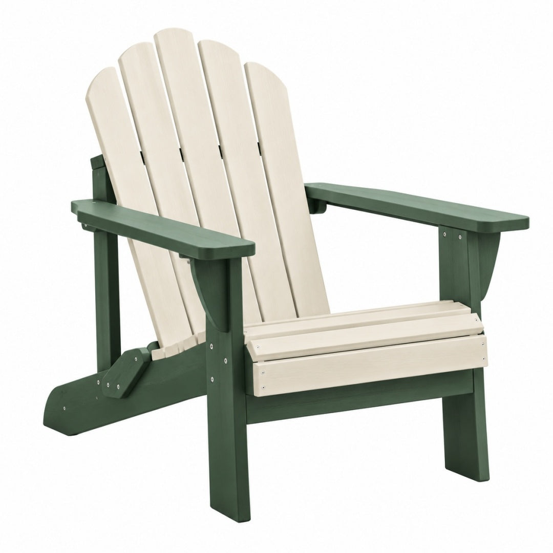Fotel ogrodowy Adirondack 80 x 85 x 95 cm drewniany zielono-kremowy relaksacyjny