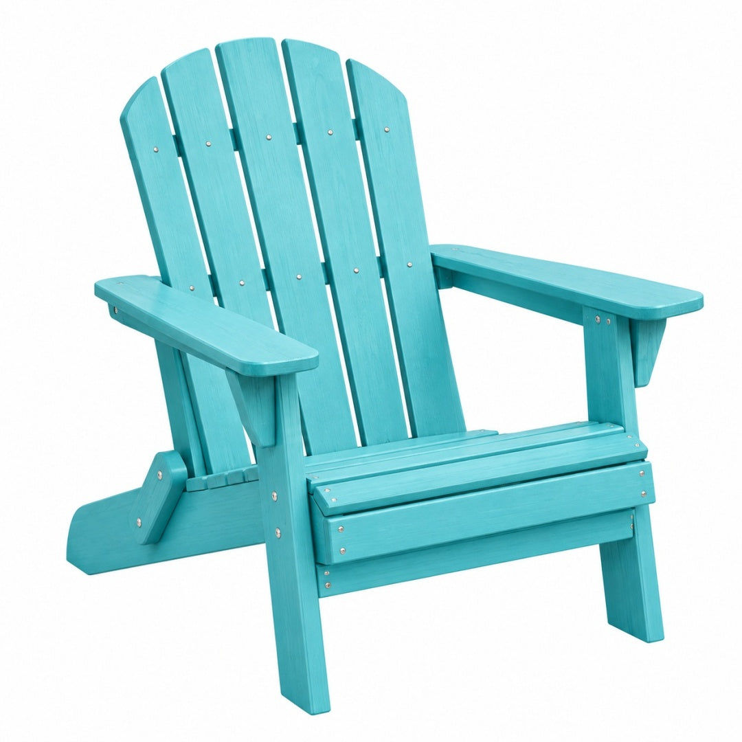 Krzesło ogrodowe 82 x 90 x 98 cm drewniane turkusowe w stylu Adirondack z podłokietnikami