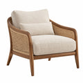 Fotel 76 x 78 x 82 cm z drewna i rattanu beżowy styl boho