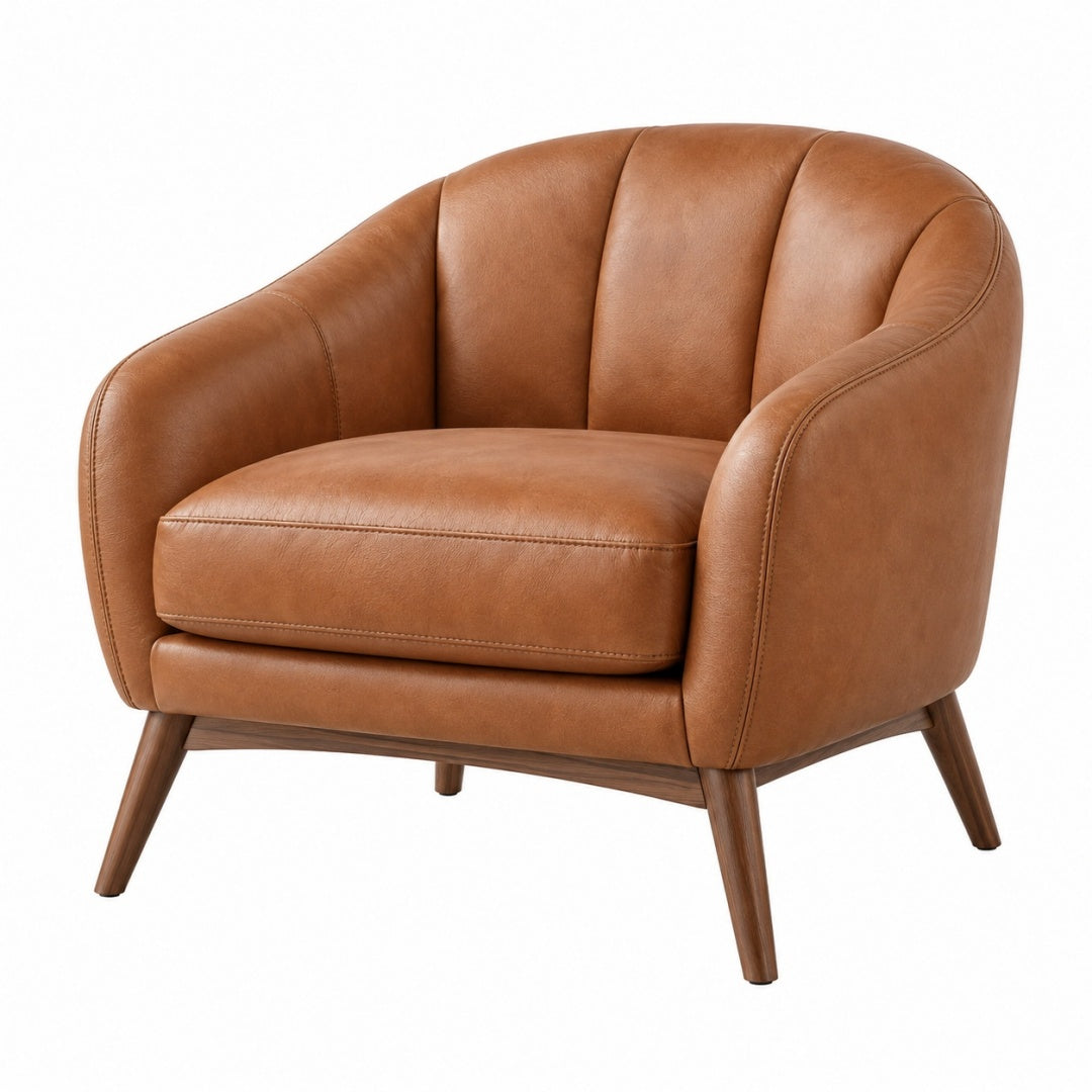 Fotel 82 x 78 x 80 cm tapicerowany koniakowy do salonu w stylu retro